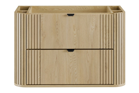 Waschbeckenunterschrank Ovara Cremona Eiche 80 × 52 × 45,8 cm mit 2 Schubladen – Ansicht 2