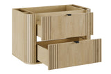 Waschbeckenunterschrank Ovara Cremona Eiche 80 × 52 × 45,8 cm mit 2 Schubladen – Ansicht 3