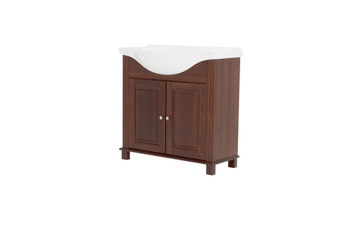 Waschbeckenunterschrank Retrano Braun 85 × 81 × 35 cm mit 2 Türen – Ansicht 3