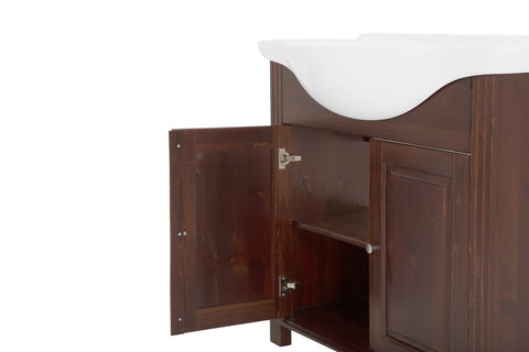 Waschbeckenunterschrank Retrano Braun 85 × 81 × 35 cm mit 2 Türen – Ansicht 4