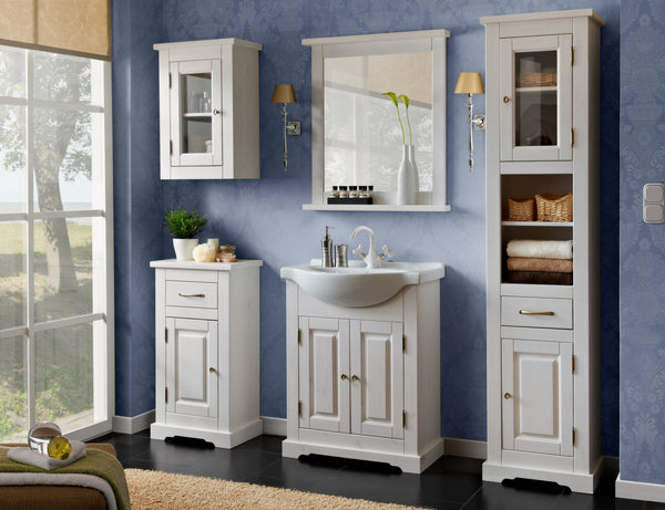 Waschbeckenunterschrank Romanza Weiß 65 × 81 × 35 cm mit 2 Türen