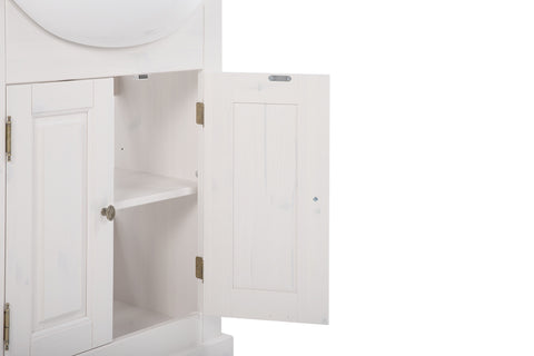 Waschbeckenunterschrank Romanza Weiß 65 × 81 × 35 cm mit 2 Türen – Ansicht 4
