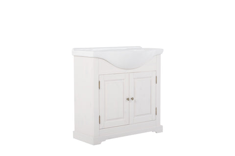 Waschbeckenunterschrank Romanza Weiß 85 × 81 × 32 cm mit 2 Türen – Ansicht 3