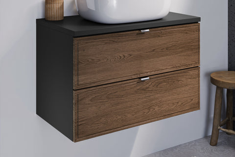Waschbeckenunterschrank Talvera Casella Eiche 80 × 50 × 45,6 cm mit 2 Schubladen – Ansicht 7