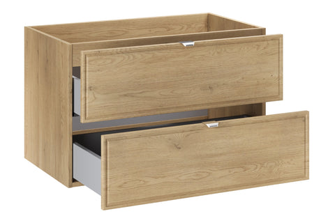Waschbeckenunterschrank Terrana Cremona Eiche 80 × 50 × 46 cm mit 2 Schubladen – Ansicht 3