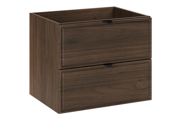 Waschbeckenunterschrank Terrana Walnuss Villa 60 × 50 × 46 cm mit 2 Schubladen