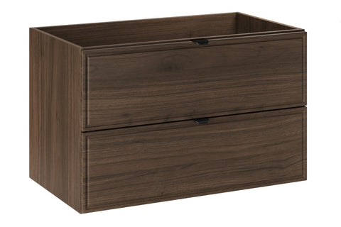 Waschbeckenunterschrank Terrana Walnuss Villa 80 × 50 × 46 cm mit 2 Schubladen