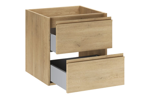Waschbeckenunterschrank Violetta Cremona Eiche 50 × 50 × 46 cm mit 2 Schubladen – Ansicht 3