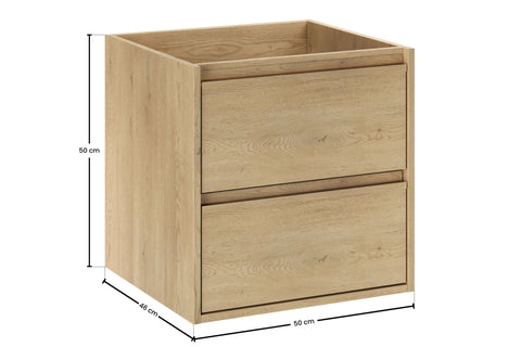Waschbeckenunterschrank Violetta Cremona Eiche 50 × 50 × 46 cm mit 2 Schubladen – Ansicht 8
