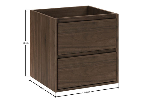 Waschbeckenunterschrank Violetta Walnuss Villa 50 × 50 × 46 cm mit 2 Schubladen – Ansicht 7