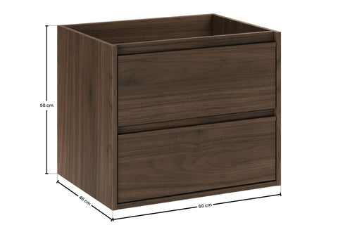 Waschbeckenunterschrank Violetta Walnuss Villa 60 × 50 × 46 cm mit 2 Schubladen – Ansicht 7