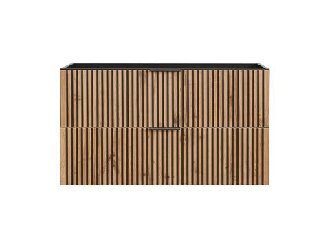 Waschbeckenunterschrank Xylara Wotan Eiche 100 × 57 × 46 cm mit 2 Schubladen – Ansicht 2
