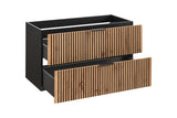 Waschbeckenunterschrank Xylara Wotan Eiche 100 × 57 × 46 cm mit 2 Schubladen – Ansicht 3