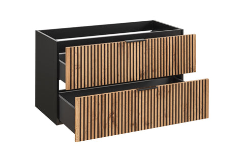 Waschbeckenunterschrank Xylara Wotan Eiche 100 × 57 × 46 cm mit 2 Schubladen – Ansicht 3