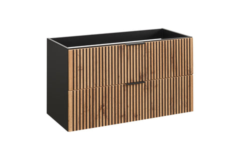 Waschbeckenunterschrank Xylara Wotan Eiche 100 × 57 × 46 cm mit 2 Schubladen – Ansicht 4