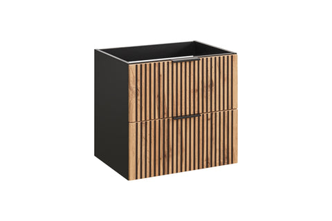 Waschbeckenunterschrank Xylara Wotan Eiche 60 × 57 × 46 cm mit 2 Schubladen – Ansicht 4