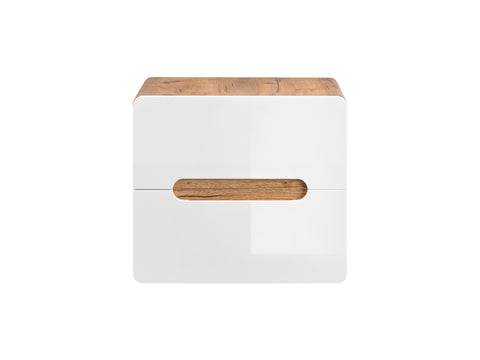 Waschtischunterschrank für Aufsatzwaschbecken Amaris Weiß Hochglanz 60 × 53 × 46 cm mit 2 Schubladen – Ansicht 5