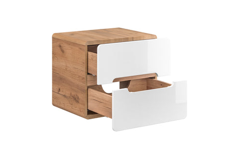 Waschtischunterschrank für Aufsatzwaschbecken Amaris Weiß Hochglanz 60 × 53 × 46 cm mit 2 Schubladen – Ansicht 6