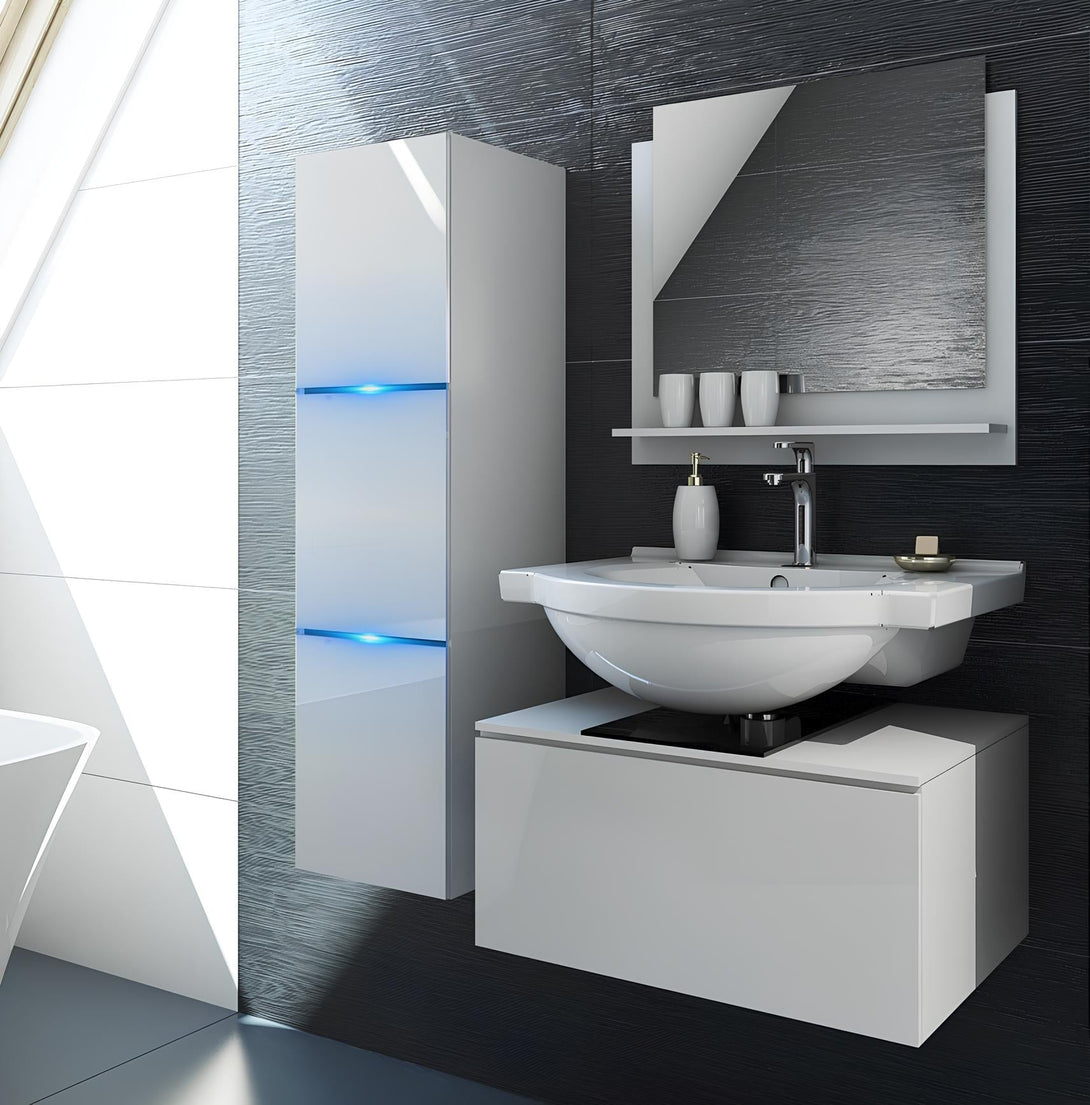 Badmöbel-Set Badezimmer Deluxe 2024/Hochwertige Materialien für stilvolle Badmöbel, (Komplett Set, 3-St., LUMIA)