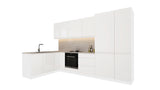 Velmora Winkelküche 310 × 195 cm KÜ-AS-004 – Moderne L-Küche ohne Arbeitsplatte – MDF Fronten – Weiß Hochglanz