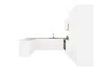Velmora U-Form Küche KÜ10 – 299,5 × 279 × 199,5 cm – Weiß Hochglanz – mit viel Stauraum und MDF-Fronten