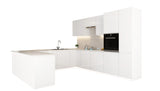 Velmora U-Form Küche KÜ-AS-013 – 310 × 289 × 210 cm – Weiß Hochglanz – Moderne Einbauküche mit großzügigem Stauraum