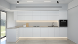 Velmora L-Inselküche KÜ-AS-020 – 410 × 130 cm – Weiß Hochglanz – Großzügige Küche mit Kochinsel