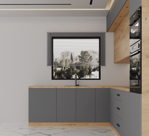 Winkelküche K105-G330 – Nexa Beige Woodline – Praktisch durchdacht für Ihr Zuhause – Ansicht 2