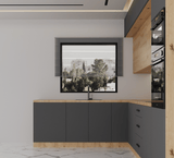 Winkelküche K105-G330 – Nexa Grau & Woodline – Praktisch durchdacht für Ihr Zuhause – Ansicht 2