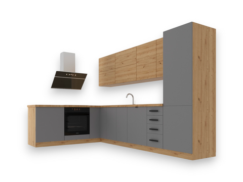 Winkelküche – Nexa Beige Woodline – K53-G330 – Ansicht 2