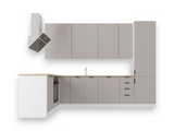 Winkelküche – Sorento Weiß Beige – K51-G330 – Ansicht 3