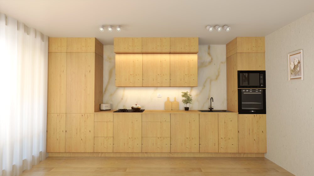Nexa Küchenmöbel-Set KÜ03-L – Woodline – Stilvolle 460 cm Küchenlösung mit maximalem Stauraum und moderner Eleganz