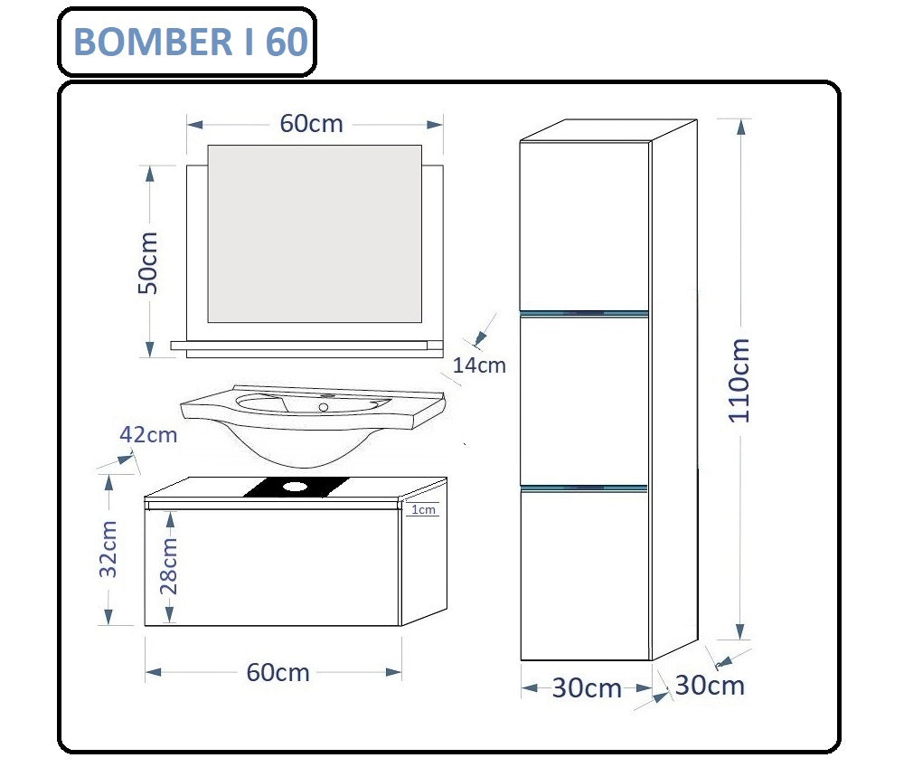 Badmöbel-Set Badezimmer Deluxe 2024/Hochwertige Materialien für stilvolle Badmöbel, (Komplett Set, 3-St., LUMIA)