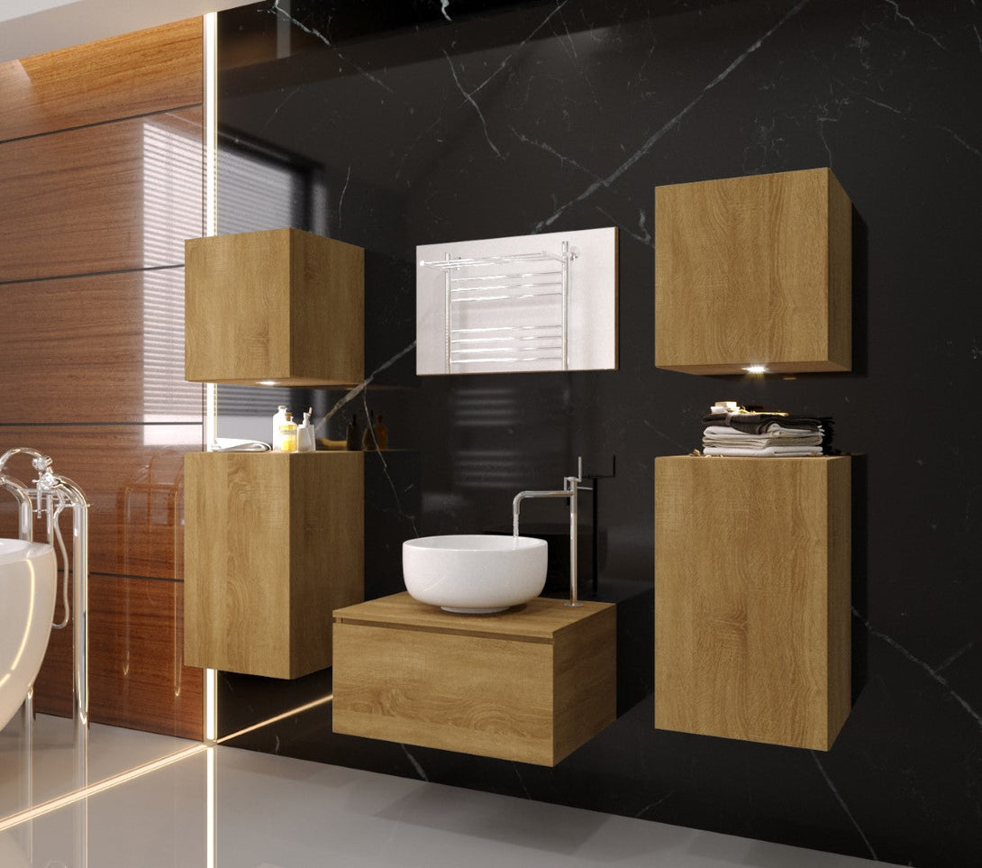 Badmöbel-Set Exklusive Badmöbel 2024/Hochwertige Designs für zeitgemäße Badezimmer, (Komplett Set, 6-St., ALIUS 19)